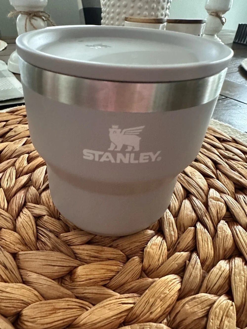 NWOT Stanley Nest Camp 10 oz Gray Travel Tumbler with Stainless Trim - Picture 1 of 3